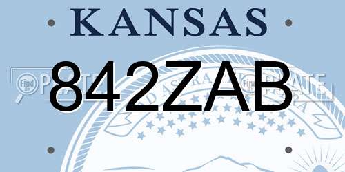 842ZAB Kansas License Plate