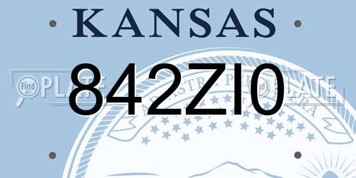 842ZI0 Kansas License Plate