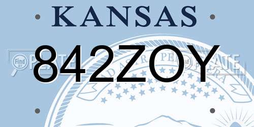 842ZOY Kansas License Plate