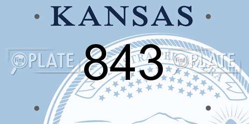 843 Kansas License Plate