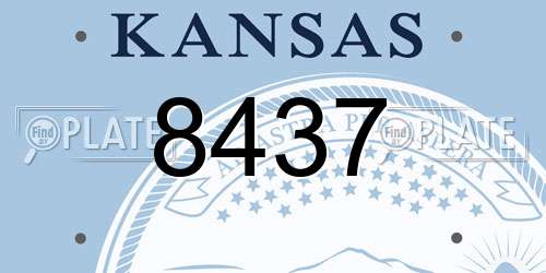 8437 Kansas License Plate
