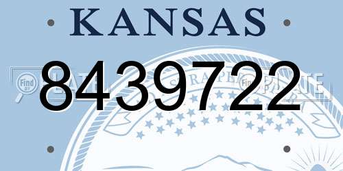 8439722 Kansas License Plate