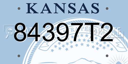 84397T2 Kansas License Plate