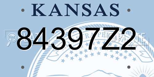 84397Z2 Kansas License Plate
