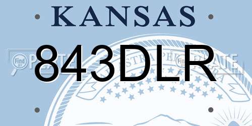 843DLR Kansas License Plate