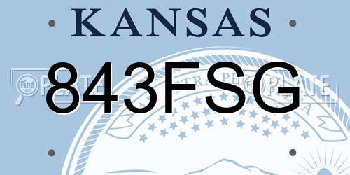 843FSG Kansas License Plate