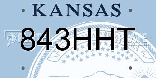 843HHT Kansas License Plate