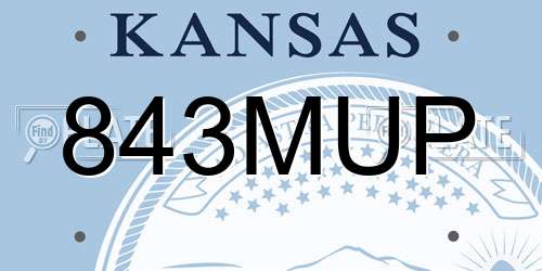 843MUP Kansas License Plate