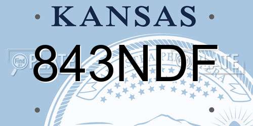 843NDF Kansas License Plate