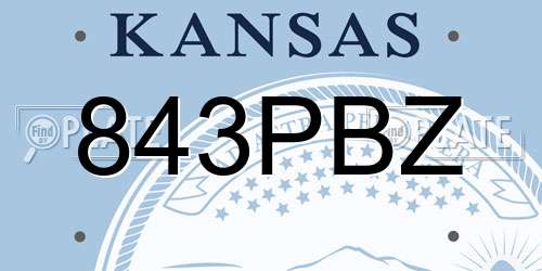 843PBZ Kansas License Plate