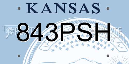 843PSH Kansas License Plate