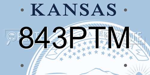 843PTM Kansas License Plate
