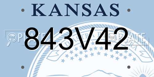 843V42 Kansas License Plate