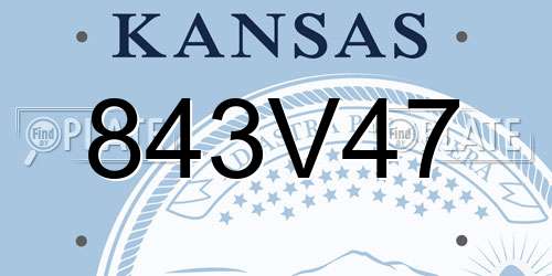 843V47 Kansas License Plate