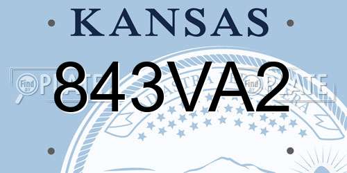 843VA2 Kansas License Plate