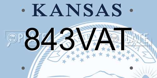 843VAT Kansas License Plate