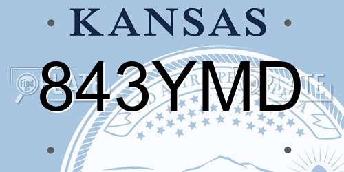 843YMD Kansas License Plate