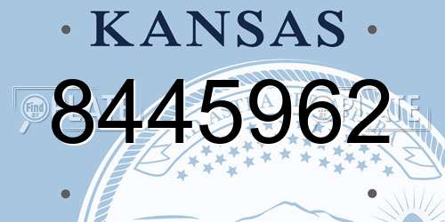8445962 Kansas License Plate
