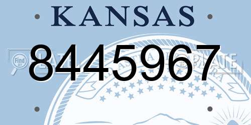 8445967 Kansas License Plate