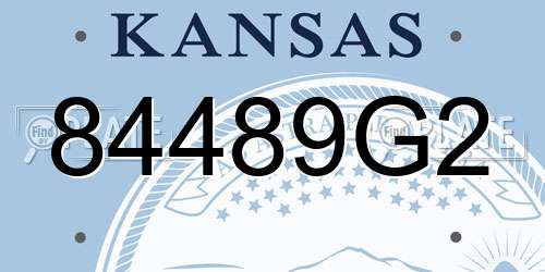84489G2 Kansas License Plate