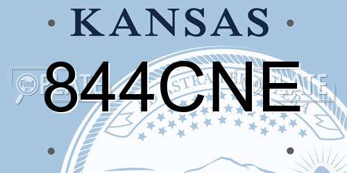 844CNE Kansas License Plate