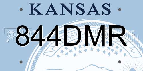 844DMR Kansas License Plate