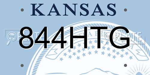 844HTG Kansas License Plate