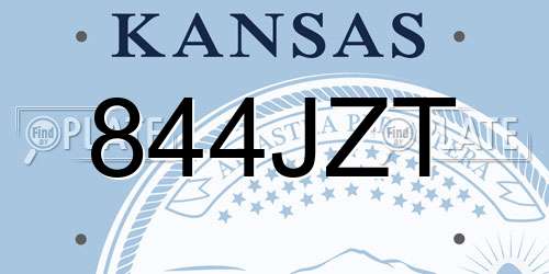 844JZT Kansas License Plate