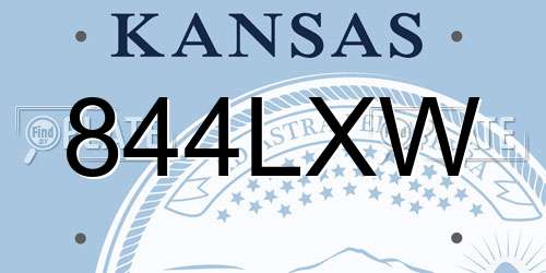 844LXW Kansas License Plate