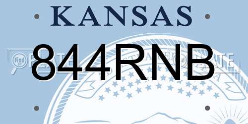 844RNB Kansas License Plate