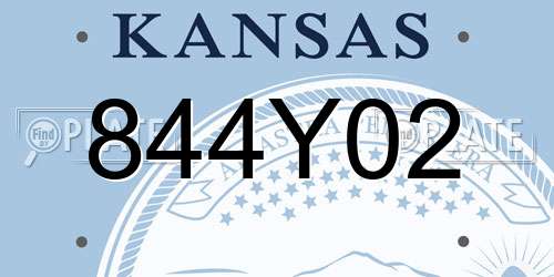 844Y02 Kansas License Plate