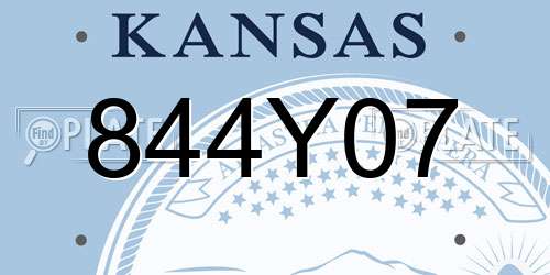 844Y07 Kansas License Plate