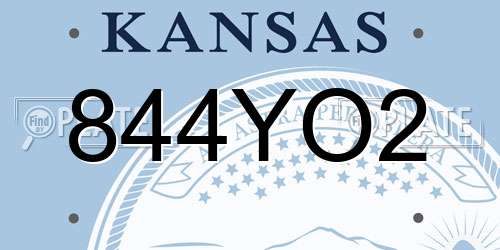 844YO2 Kansas License Plate