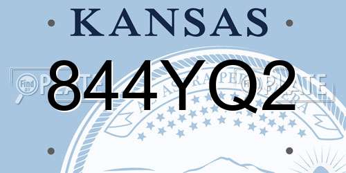 844YQ2 Kansas License Plate