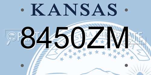 8450ZM Kansas License Plate