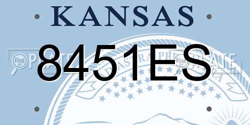 8451ES Kansas License Plate