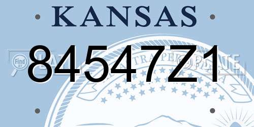 84547Z1 Kansas License Plate