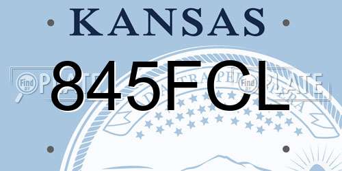 845FCL Kansas License Plate