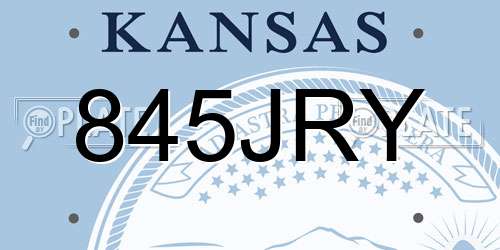 845JRY Kansas License Plate