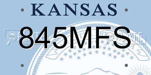 845MFS Kansas License Plate