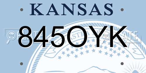 845OYK Kansas License Plate
