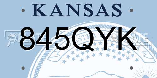 845QYK Kansas License Plate