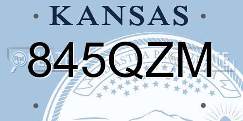 845QZM Kansas License Plate