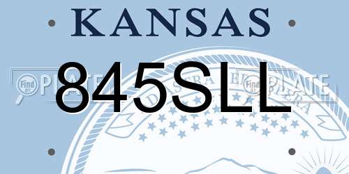 845SLL Kansas License Plate