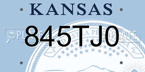 845TJ0 Kansas License Plate