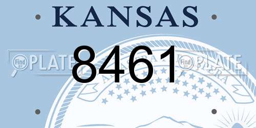 8461 Kansas License Plate