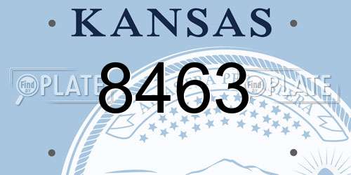 8463 Kansas License Plate