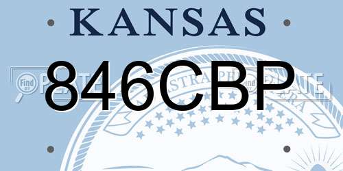 846CBP Kansas License Plate
