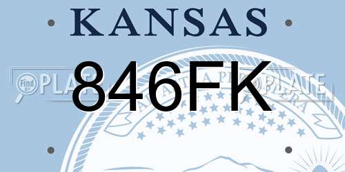 846FK Kansas License Plate