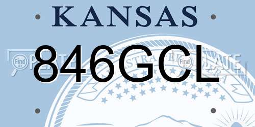 846GCL Kansas License Plate